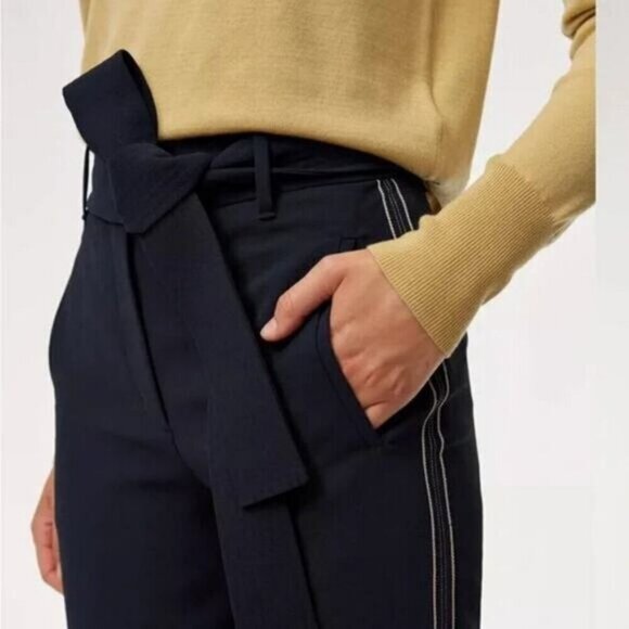 Aritzia Wilfred Jallade Tie Front Side Stripe Pant Crepe Size 0 - Picture 3 of 9